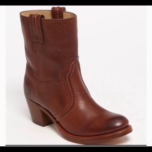 - Frye brown heeled bootie -